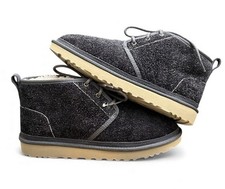 UGG Neumel Shaggy SN 1158219 Hombres Chukka Botines Talla 11 Gamuza Gris Oscuro