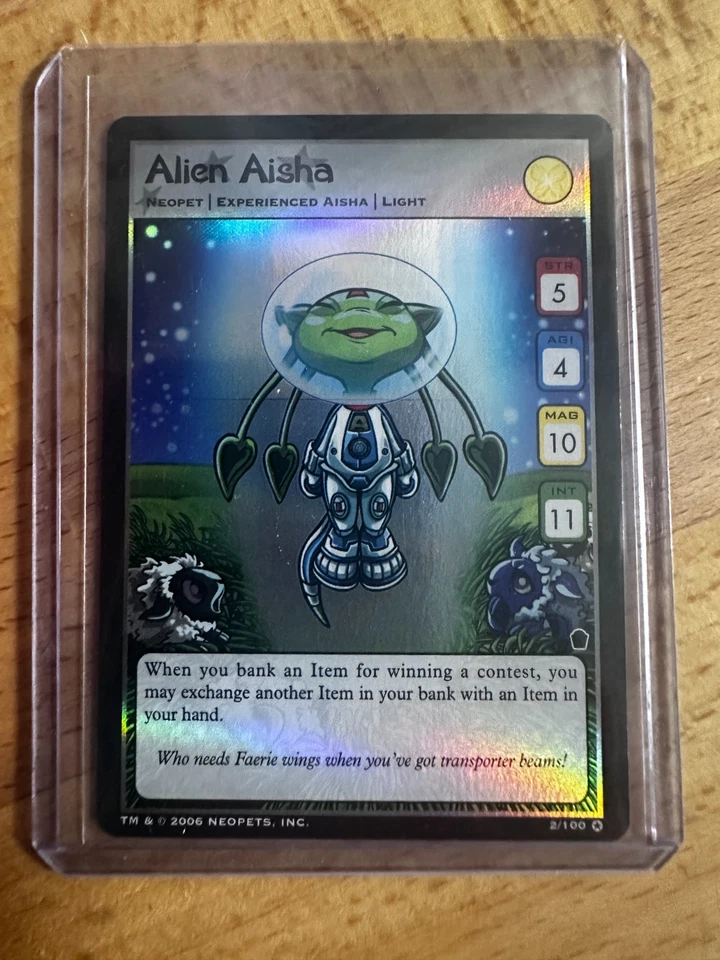 Neopets TCG Alien Aisha 2/100 HOLO ULTRA RARE NM The Haunted Woods - Image 2 of 4