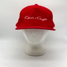 Vintage Chris Craft Corduroy Snapback Hat Red Deadstock Rare Boat Yacht