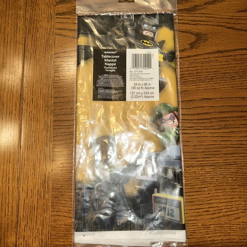 NEW IN PACKAGE BATMAN LEGO PARTY SUPPLIES TABLECOVER 54" X 96"
