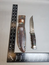 Kinfolks 368 Knife Fixed Blade Leather Handle with Original Sheath