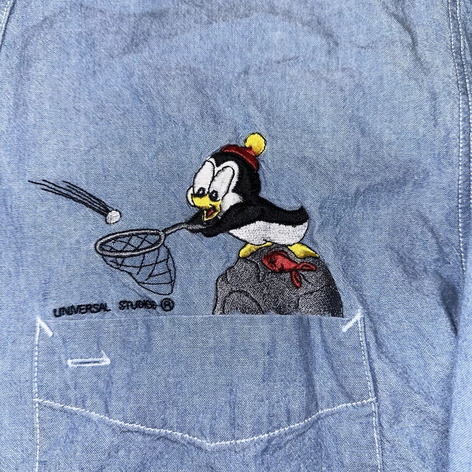 Vintage 90 Universal Studios Woody Woodpecker Golf Willy Willy Denim masculino XL Foto 4 de 4