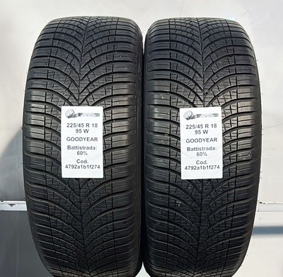 GEBRAUCHTE REIFEN STÜCK 2 GOODYEAR VECTOR 4 SEASONS 225/45 R18 95W 4 STAGIONI