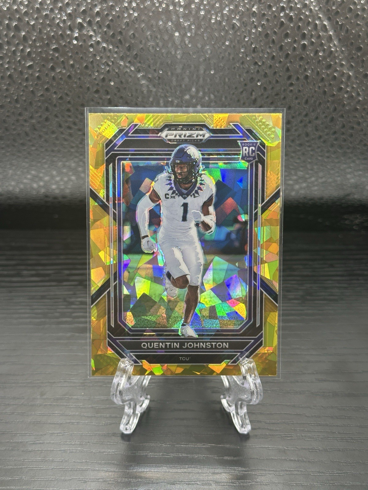 2023 Panini Prizm Draft Picks - Quentin Johnston #138 Gold Ice Prizm (RC)