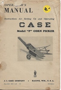 Case Model P Corn Picker Inst. Manual
