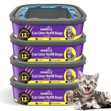Cat Litter Refill Bags 4-Pack Cartridges Compatible with Genie Cat Litter Re...