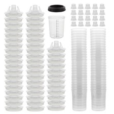Mps Disposable Paint Spray Gun Cup Liners And Lid System 6 Ounce Kit 50 Pack