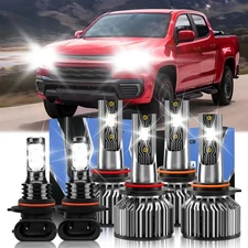 LED Headlight Kit Hi/Low Beam+Fog Light Bulb For Chevry Silverado 1500 2003-06