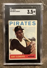 🔥🟨ROBERTO BOB CLEMENTE⬛️🔥1964 TOPPS VINTAGE #440 SGC 3.5 PIRATES HOF