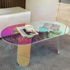 Gorgeous Iridescent Acrylic Coffee Table Cool Rainbow Side Table Shatterproof UK