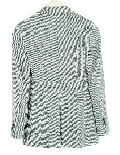 SUISTUDIO Olivia Women Blazer UK8S Grey Silk Cotton Patterned Peak Collar Suit - Picture 2 of 11