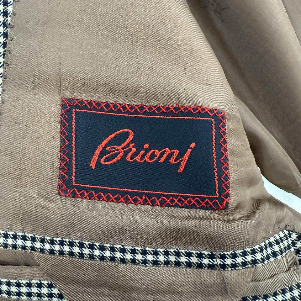 Blazer Brioni Hombre 42 Cuadros Guinga Lana 3 Botones Hecho en Italia Silencioso Lujo Foto 2 de 4