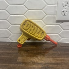 Vintage 1972 Mattel Tuff Stuff Yellow Plastic Drill WORKS Power Tool Toy
