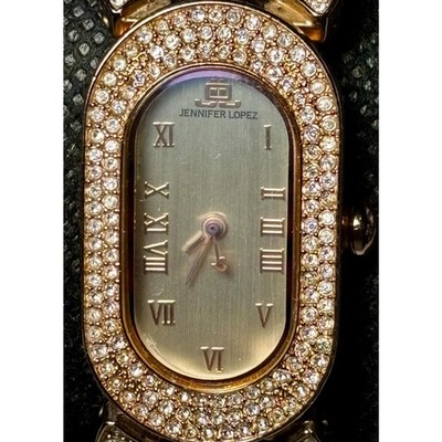 JLo by Jennifer Lopez Gold-Tone Oval Crystal Watch