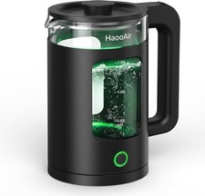 Haooair 1.5 Liter Electric Kettle with Green LED Lights, hot water 