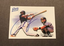 1995 Best “Player of the Year” Andrew Jones Rookie RC On Card Auto Autograph HOF. rookie card picture