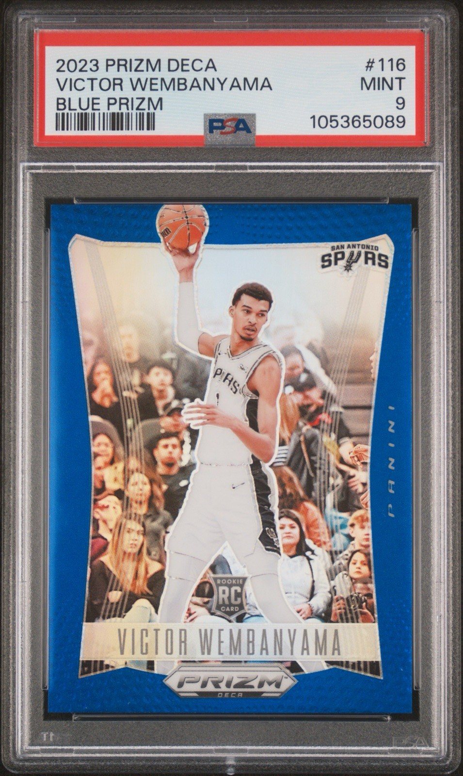 2023-24 Panini Prizm DECA - Victor Wembanyama #116 BLUE /149 ROOKIE PSA 9