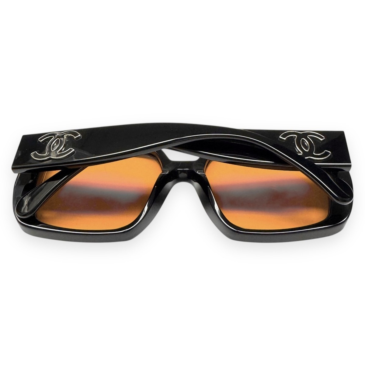 Chanel Sunglasses ch5541A 1799/7 Gloss Black Orange Silver Outline