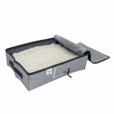 SportPet Designs Portable Travel Litter Box Large 16"X20"X5.5" Gray 002
