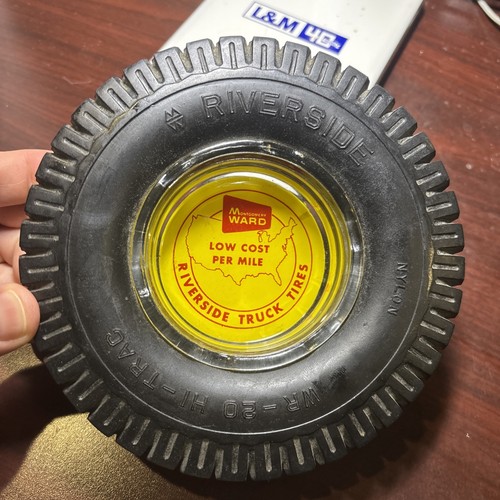 Montgomery Ward Riverside WR-20 Hi-Trac Tire Advertising Ashtray 