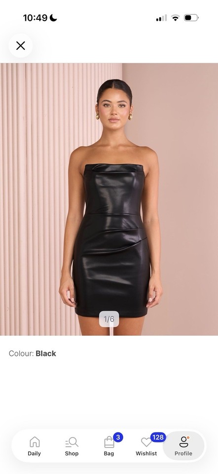 azzurielle Black Strapless Bodycon Mini Dress Zip Closure Size 14 Regular