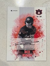 IKE IRISH 2024 ONIT Auburn Tigers Baseball WHITE SP Auto # 42/60 *Edge issue