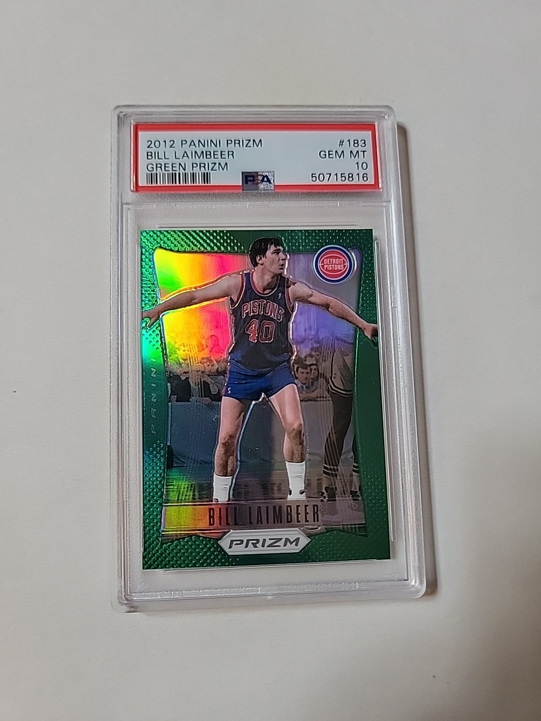 2012-13 Prizm Basketball Bill Laimbeer #183 Green Prizm PSA 10 GS1343