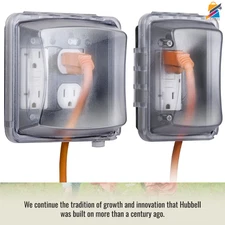 2-Gang & 1-Gang Weatherproof Outlet Covers TayMac 55in1 16in1 Clear Lockable UL