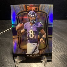Lamar Jackson 2025 Panini Select #160 Premier Level Silver Prizm Shock Ravens