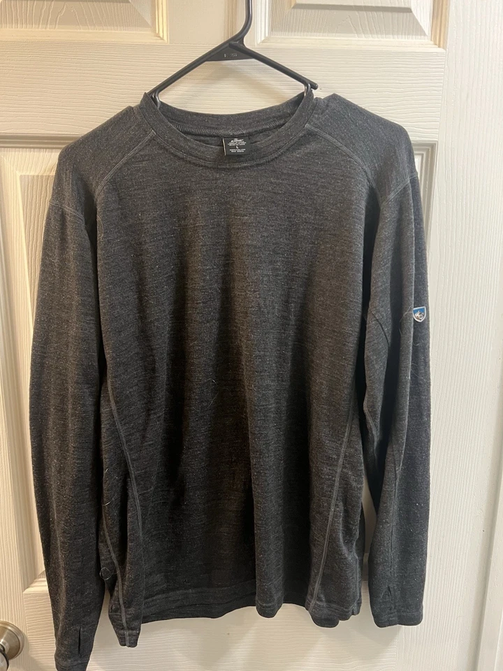 KUHL L/S 套衫野生纤维厚灰色远足户外衬衫男式 L — 第 2/3 张图片