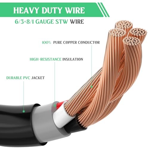 Kanayu RV Power Extension Adapter Cord Compatible with NEMA SS2-50P to 14-50R