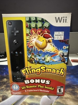 FLING SMASH GAME w/ BLACK Wii REMOTE PLUS Nintendo 2010 Factory Seal