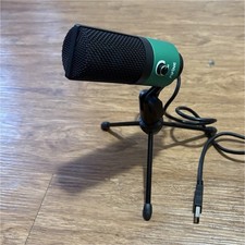 FIFINE K669B USB Microphone, Adjustable Stand, Black/Green, Freestanding