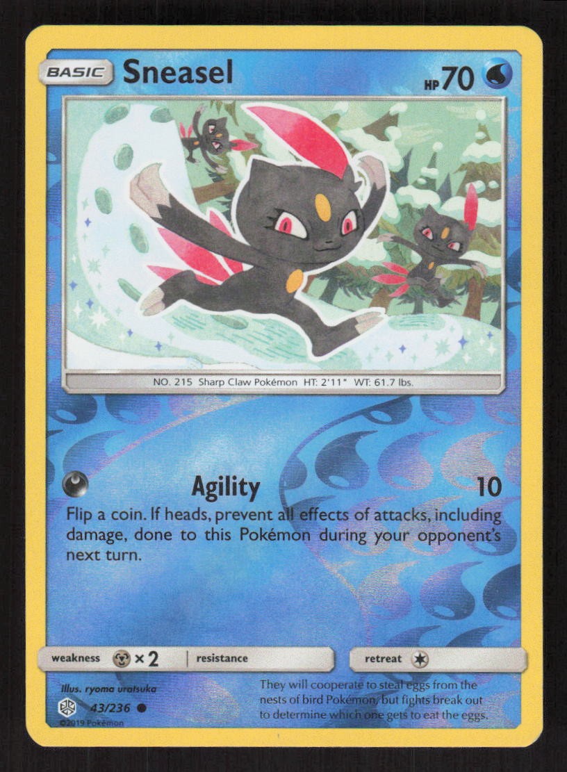 Pokemon TCG Reverse Holo Cosmic Eclipse Sneasel #43/236