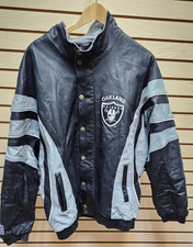 Vintage 1990's Oakland Raiders NFL Starter Leather Jacket XL