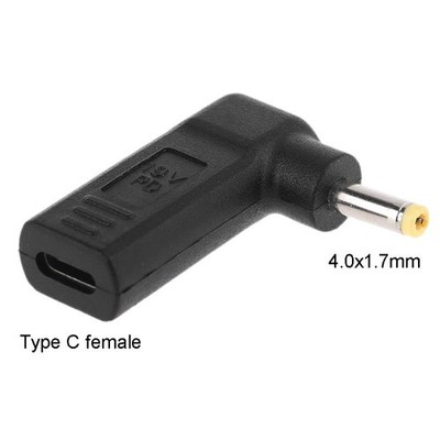 Laptop Converter Plug Type C Female to for DC 4.0x1.7mm Male Power Connector