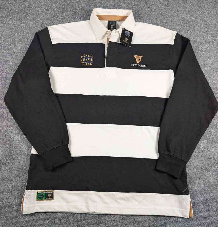 Notre Dame Guiness Long Sleeve Rugby Shirt Mens Small Striped Fighting Irish NWT - Image 2 of 4
