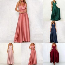 Magnifique robe de soir��e col satin�� pour femme avec style enveloppant convert