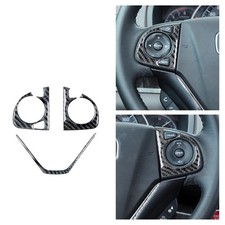 3pcs Steering Wheel Decal Frame Carbon Fiber Trim A For Honda Cr-v 2012-2016 3pcs Steering Wheel Decal Frame Carbon Fiber Trim A For Honda Cr-v 2012-2016