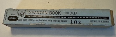 NOS Spartan Book Metal Foundry Type, Series 707, 14 pt,  Figures, 102 (ATF)