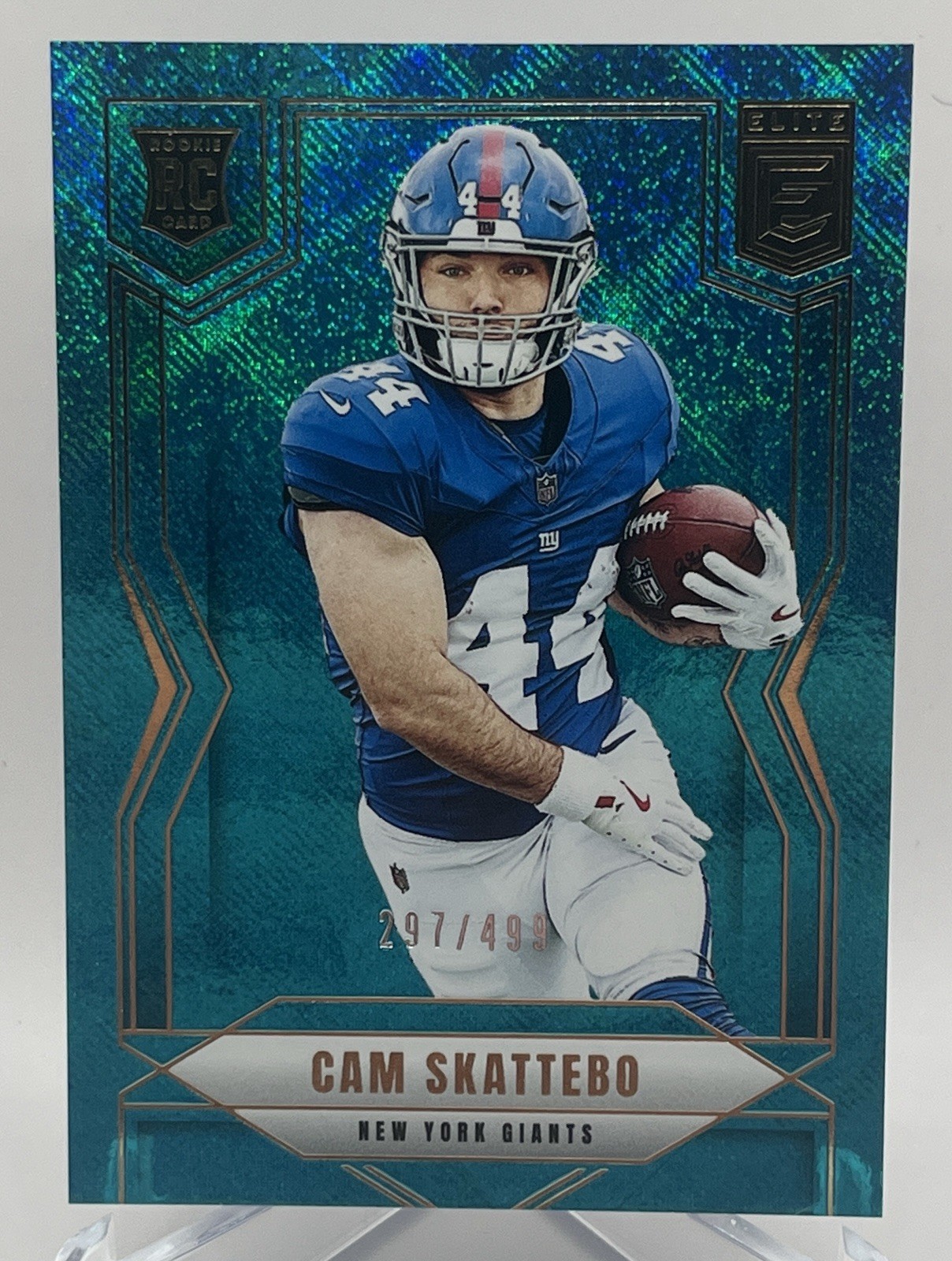 2025 Donruss Elite #153 Cam Skattebo Teal Matrix #/499 New York Giants