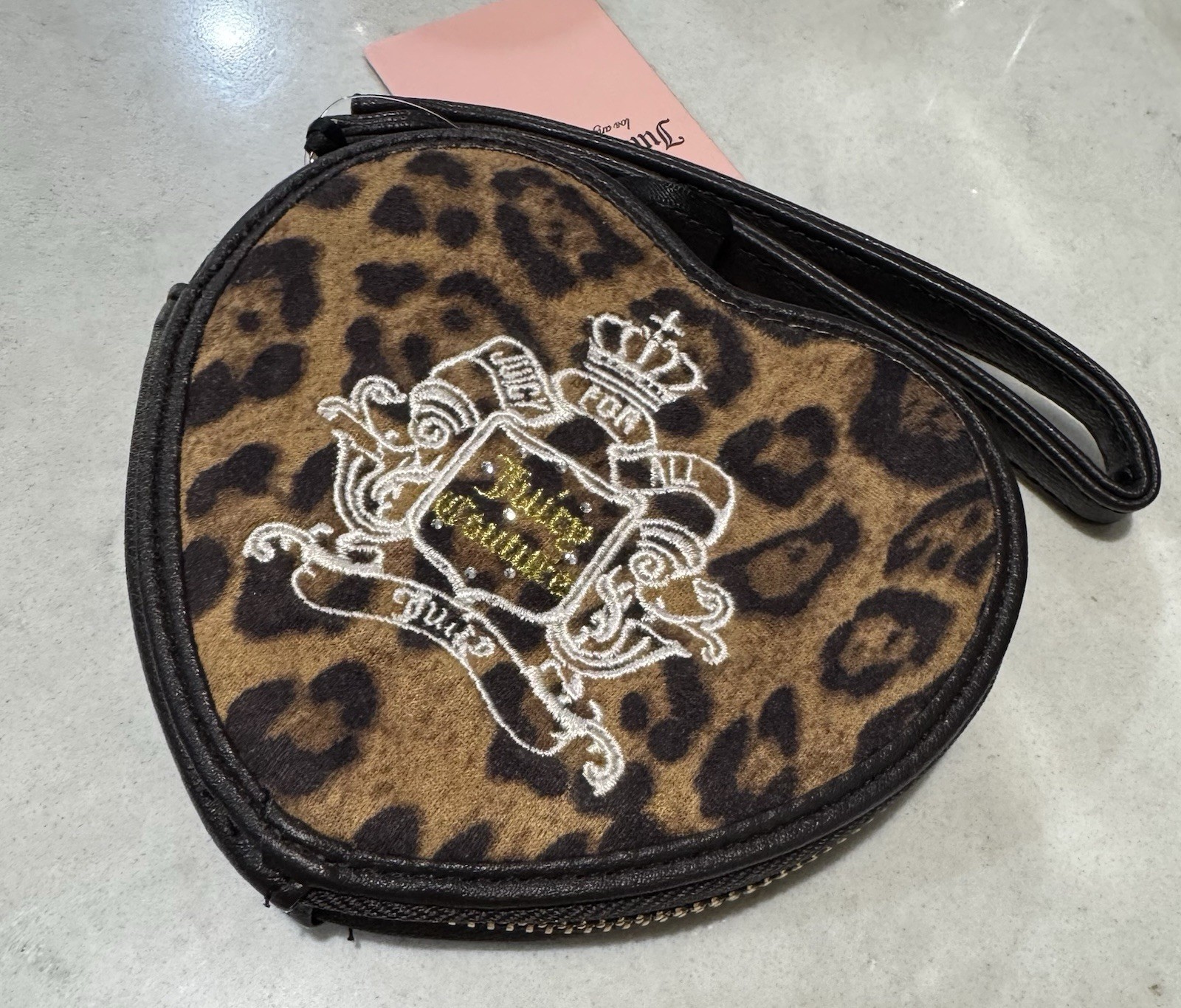 Juicy Couture JUICY FOR ALL HEART ZA LEOPARD PRINT Wristlet Coin Purse