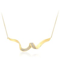 Cavill Silbercollier Vergoldet Mit 0,46Ct Zirkon Rundschliff AnhäNger