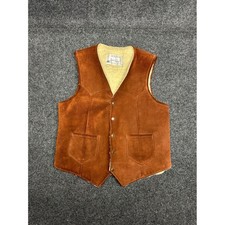 Vintage leather vest suede shearling cowboy western southwestern authentic 42