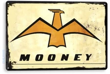 Mooney Sign, Airplane Hangar, Retro Pilot General Aviation Airport Tin Sign C121