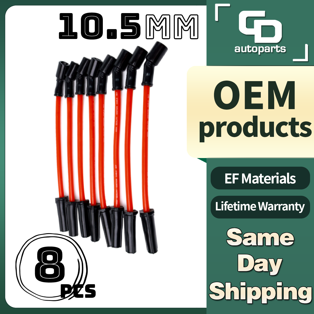 8-Piece Spark Plug Wire Set For GM LS1 Vortec 4.8L 5.3L 6.0L Engines 1999-2006