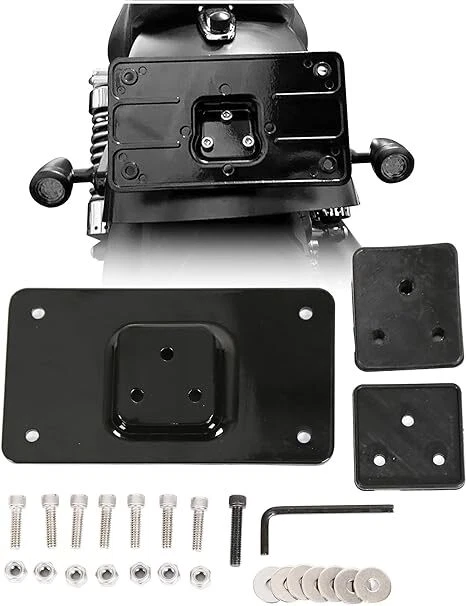 Laydown License Plate Mount Bracket For Harley Sportster Dyna Softail 1973-up Foto 2 de 4