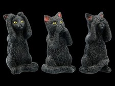 Schwarze Katzen Figuren - Nichts B&ouml;ses - Felines - Niedliche K&auml;tzchen Dekostatue