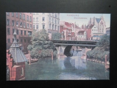 Hamburg postcard reprint 1973 HA Slg Lachmund Ellernthorsbrücke (1908)