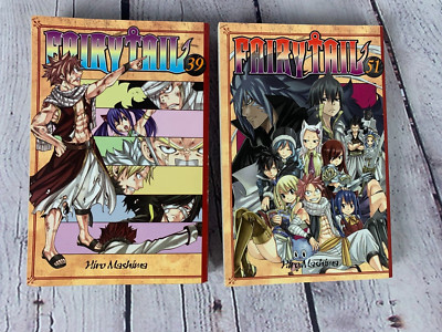 Fairy Tail Vol. 39 & 51 by Hiro Mashima (2015, Trade Paperback) Manga English
